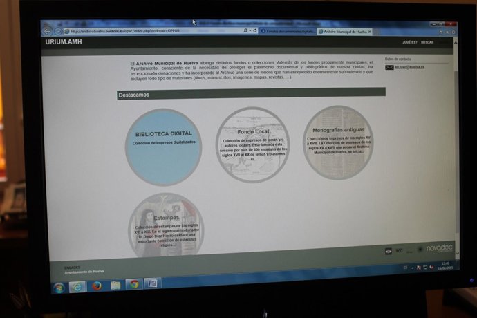 Portal de acceso al fondo del Archivo Municipal. 