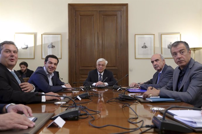 Panos Kammenos, Tsipras, Prokopis Pavlopoulos, Vangelis Meimarakis, Theodorakis