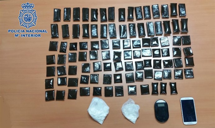 Droga intervenida por la Policía Nacional