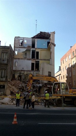 Edificio derrumbado en Tetuán