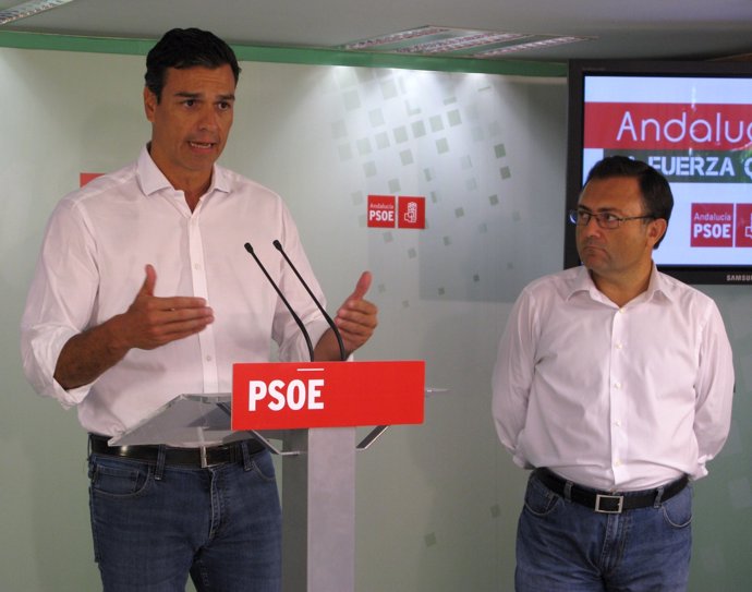 Pedro Sánchez y Miguel Ángel Heredia, PSOE