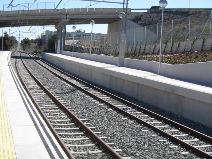 Vías, metro, tren, estación.