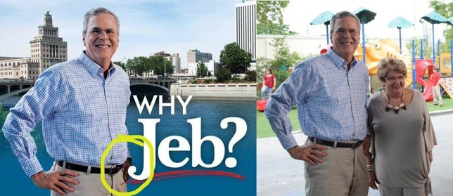 Original y fotografía modificada de Jeb Bush
