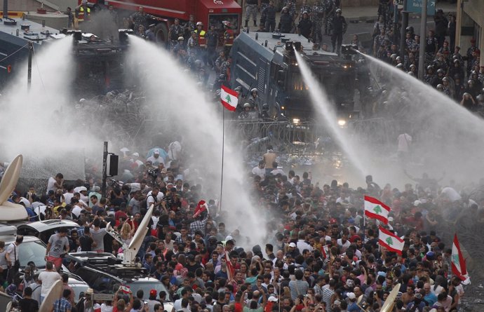 Manifestación antigubernamental en Beirut (Líbano)