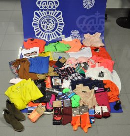 Efectos intervenidos a la pareja detenida en Valladolid. 