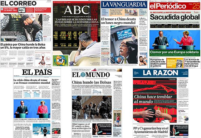 Diarios de España (25 de agosto)