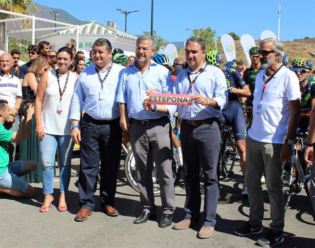 Del Cid, Antonio Sanz, García Urbano, Bendodo en Vuelta Ciclista Estepona