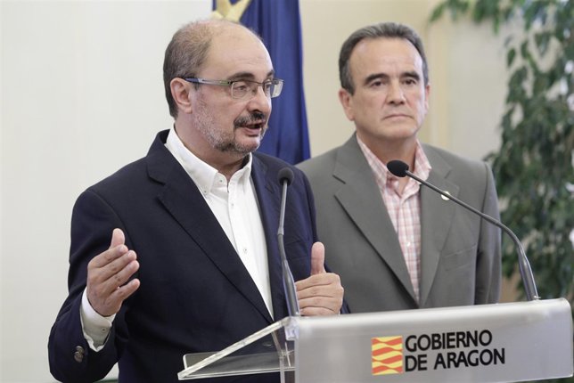 El presidente de Aragón, Javier Lambán, con el pesidenrte DPZ
