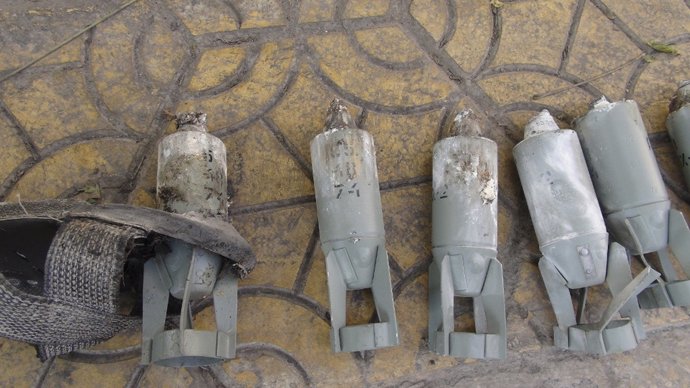Bombas de racimo lanzadas supuestamente por el régimen sirio