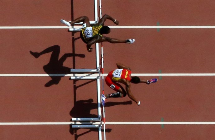 Yidiel Contreras en los 110 vallas de Pekín