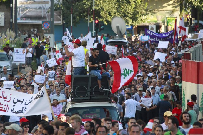 Manifestación en Beirut