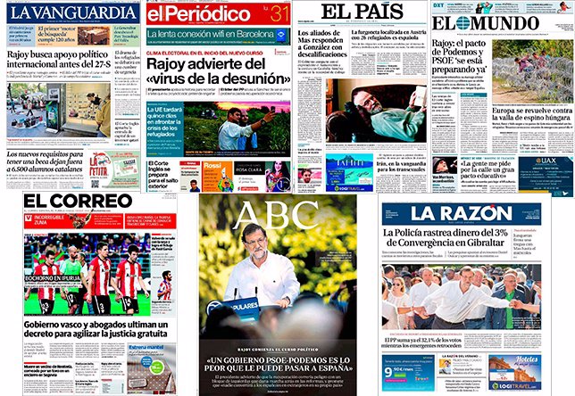 Diarios de España (31 de agosto)