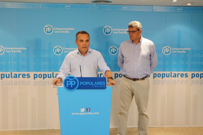 El presidente del PP de Sevilla, Juan Bueno, valora la creación de empleo