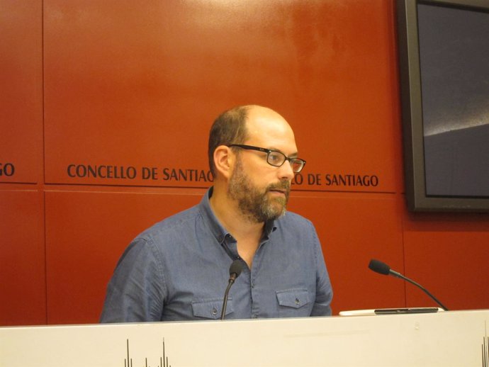El alcalde de Santiago, Martiño Noriega, en rueda de prensa