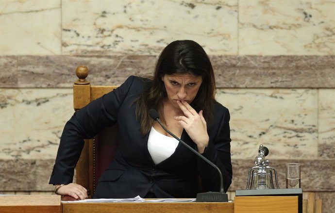 La presidenta del Parlamento griego,  Zoe Constantopoulou 