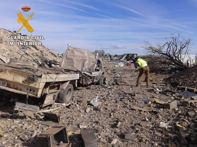 Estado de Pirotecnia Zaragozana tras la deflagración