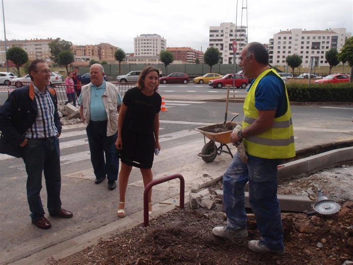Gamarra, durante la visita      