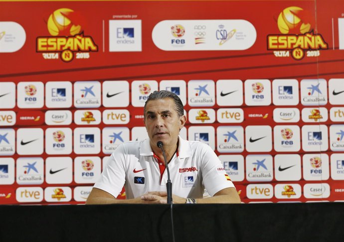 Sergio Scariolo, seleccionador nacional de baloncesto, en rueda de prensa