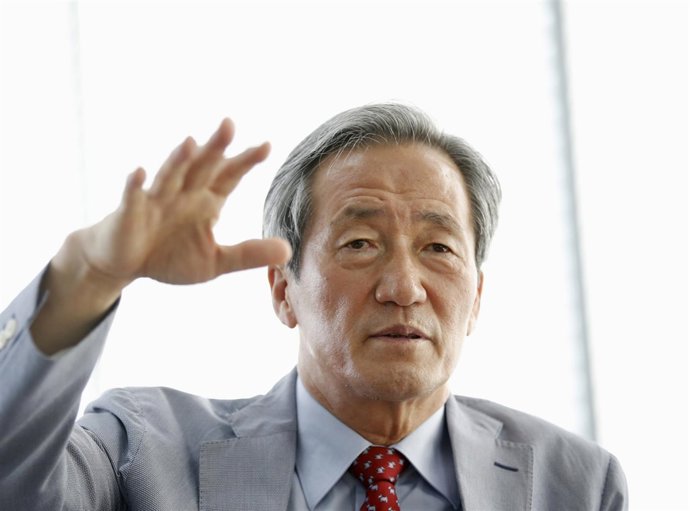 Former FIFA vice president Chung Mong-joon speaks during an interview with Reute