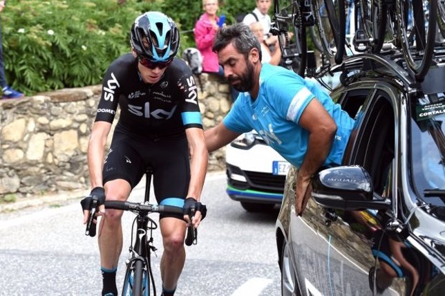 Chris Froome tras su caída en la etapa 11 de la Vuelta
