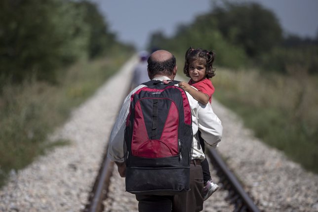 Niña refugiada Hungría