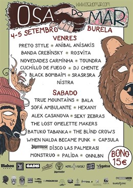 Cartel del festival 'Osa do Mar', en Burela (Lugo)