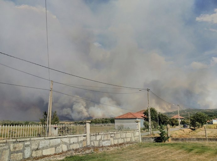 Incendio forestal en Cualedro (Ourense)