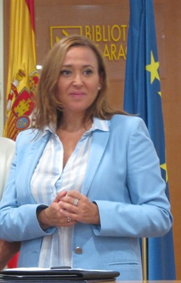 La consejera de Educación, Mayte Pérez, en un acto este viernes en Zaragoza