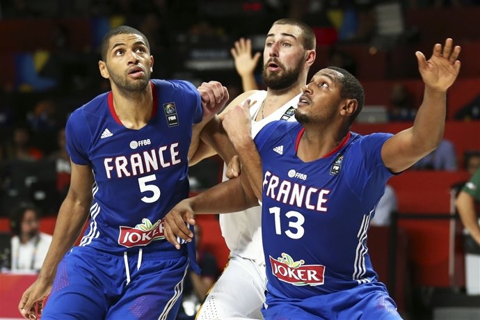 Nico Batum y Boris Diaw en el Francia - Lituania