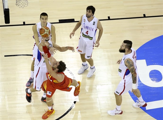 Pau Gasol en el España - Serbia de la Copa del Mundo