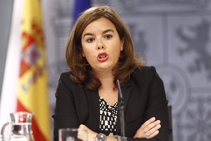 Soraya Santamaría tras el Consejo de Ministros