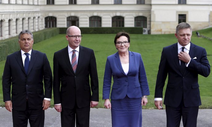 Primeros ministros de República Checa, Hungría, Polonia y Eslovaquia