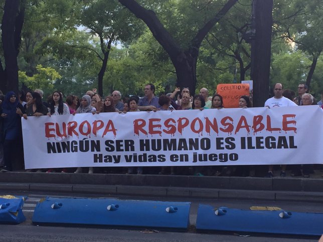Manifestación en Madrid a favor de los refugiados