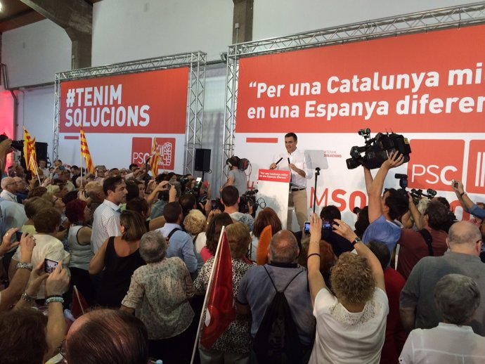 El secretario general del PSOE, Pedro Sánchez, en Tarragona