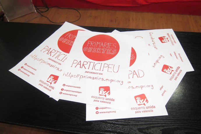 Carteles de las primarias de EUPV