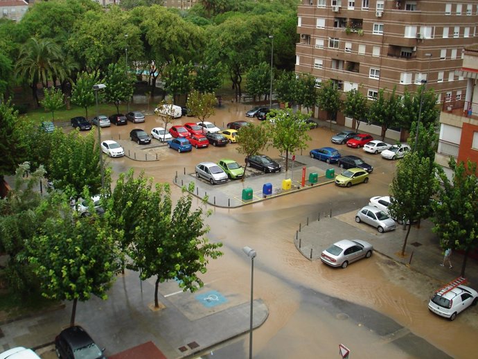 Fuertes lluvias en Espinardo-Murcia