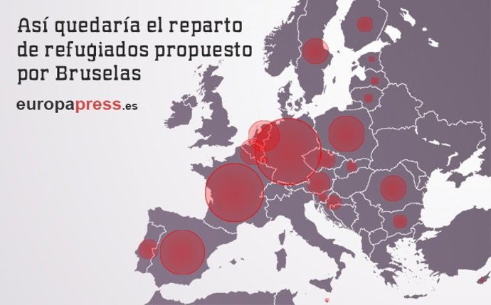 Mapa de reparto de refugiados