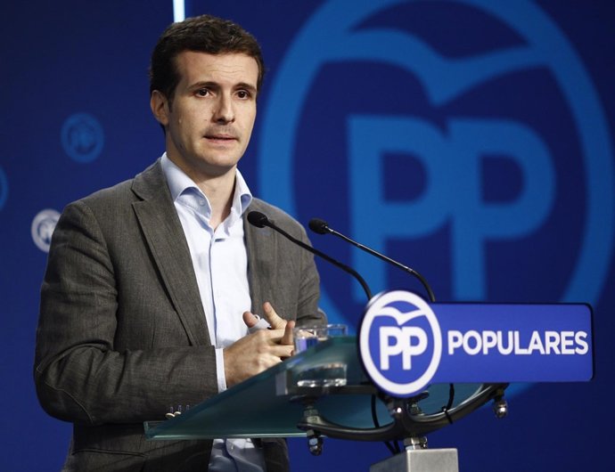 Pablo Casado tras la reunión del Comité Ejecutivo Nacional del PP