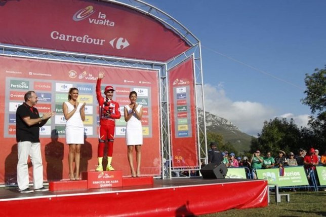 Joaquim Rodríguez con el maillot rojo