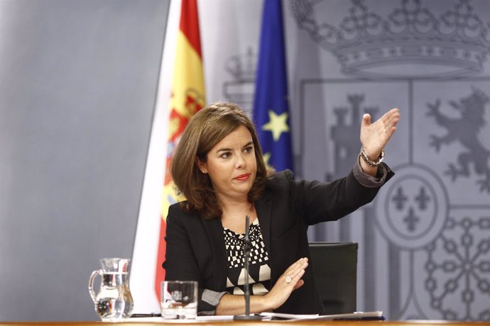 Soraya Santamaría tras el Consejo de Ministros