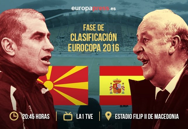 Macedonia-España Clasificación Eurocopa 2016