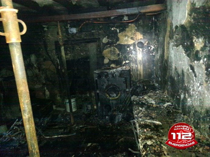 El techo de la habitación tuvo que ser apuntalado.