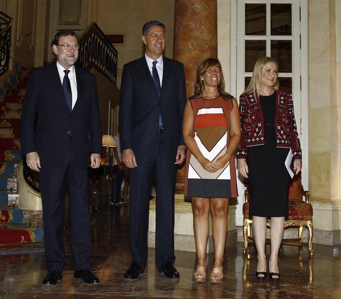 Rajoy, Xavier García Albiol, Alicia Sánchez-Camacho y Cristina Cifuentes