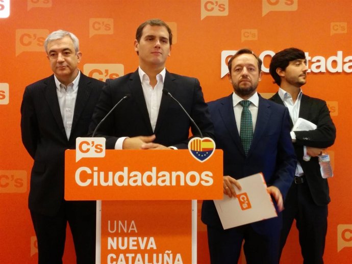 Luis Garicano, Albert Rivera, Francisco de la Torre y Antoni Roldán, de C's