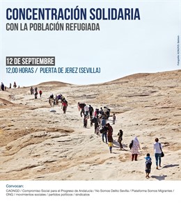 Concentración en solidaridad con los refugiados en Sevilla
