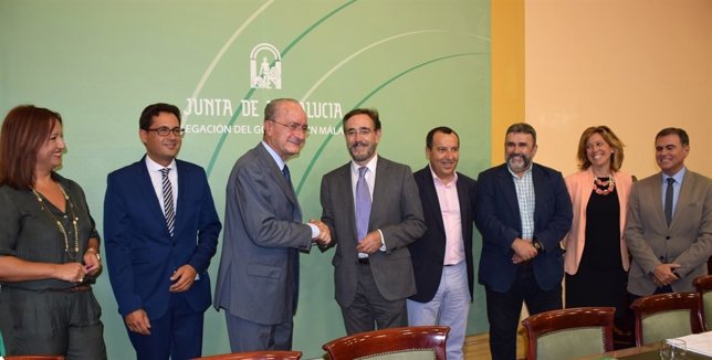 Alcalde Málaga De la Torre y consejero de Fomento, Felipe López, comisión metro