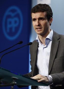 Pablo Casado tras la reunión del Comité Ejecutivo Nacional del PP