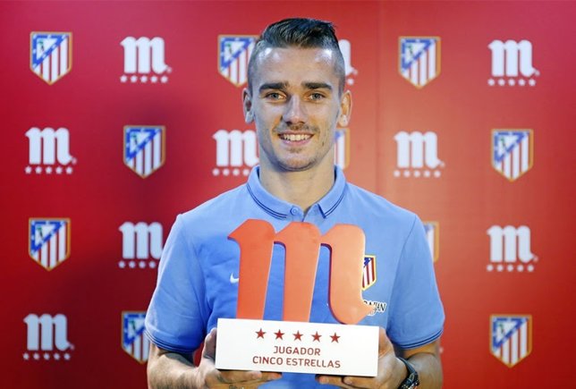 Griezmann, elegido jugador cinco estrellas Mahou de la temporada 2014-2015.