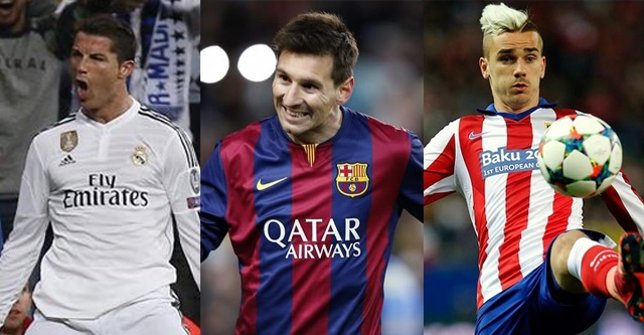 Cristiano Ronaldo, Messi y Griezmann