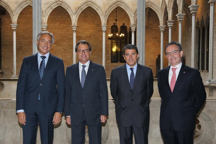 J.Galtés (Amec Amtex), Artur Mas, A.Cordón (Fira) y P.Relats (Amec)
